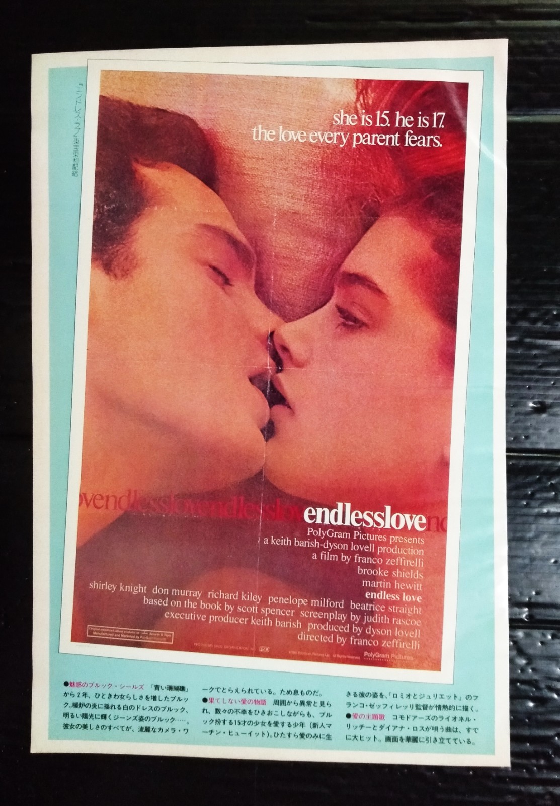 Brooke Shields Burt Reynolds Roger Moore Vintage Japan ONLY 1 COLOR PAGE RARE