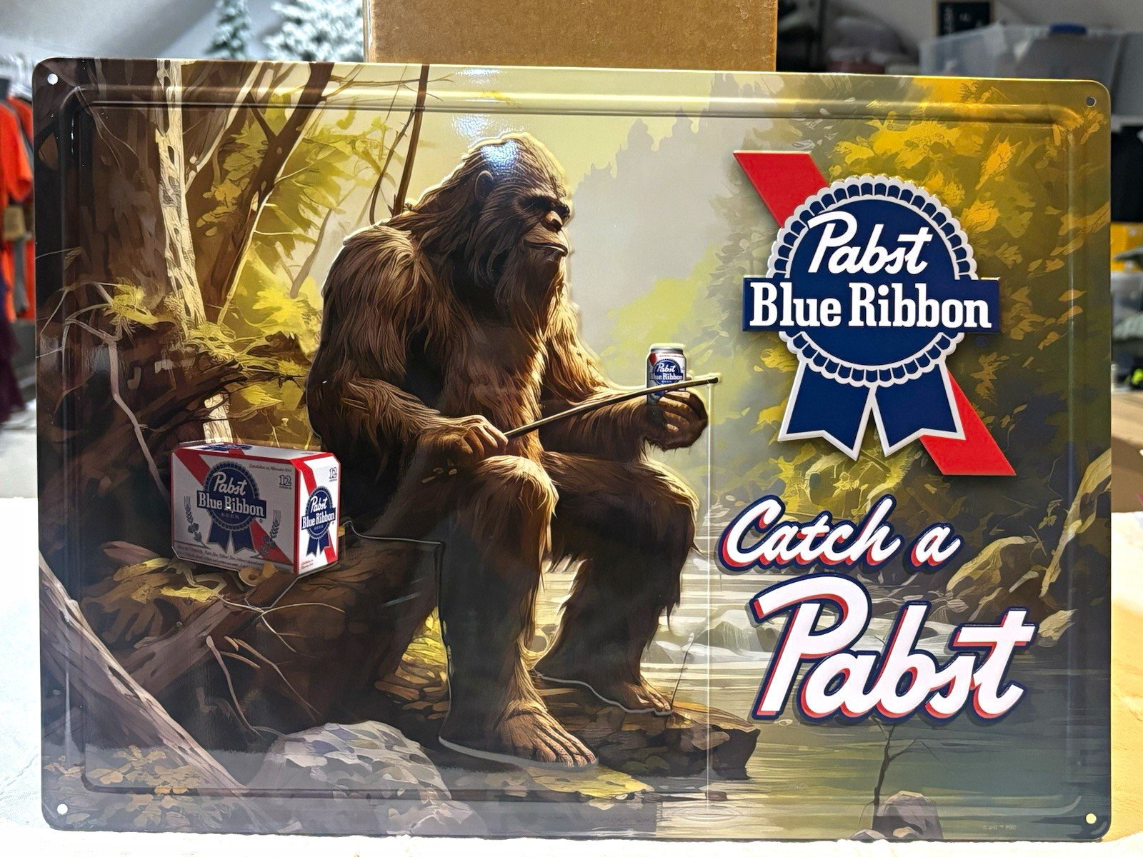Pabst Blue Ribbon Catch a Pabst Metal Sign Breweriana Wall Decor 12”x16.75” Pabst Blue Ribbon Catch a Pabst Metal Sign Breweriana Wall Decor 12”x16.75”