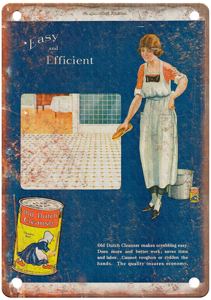 Old 1921 OLD DUTCH Cleanser Powder Polish Soap Ad Retro Look Metal Sign ZF252