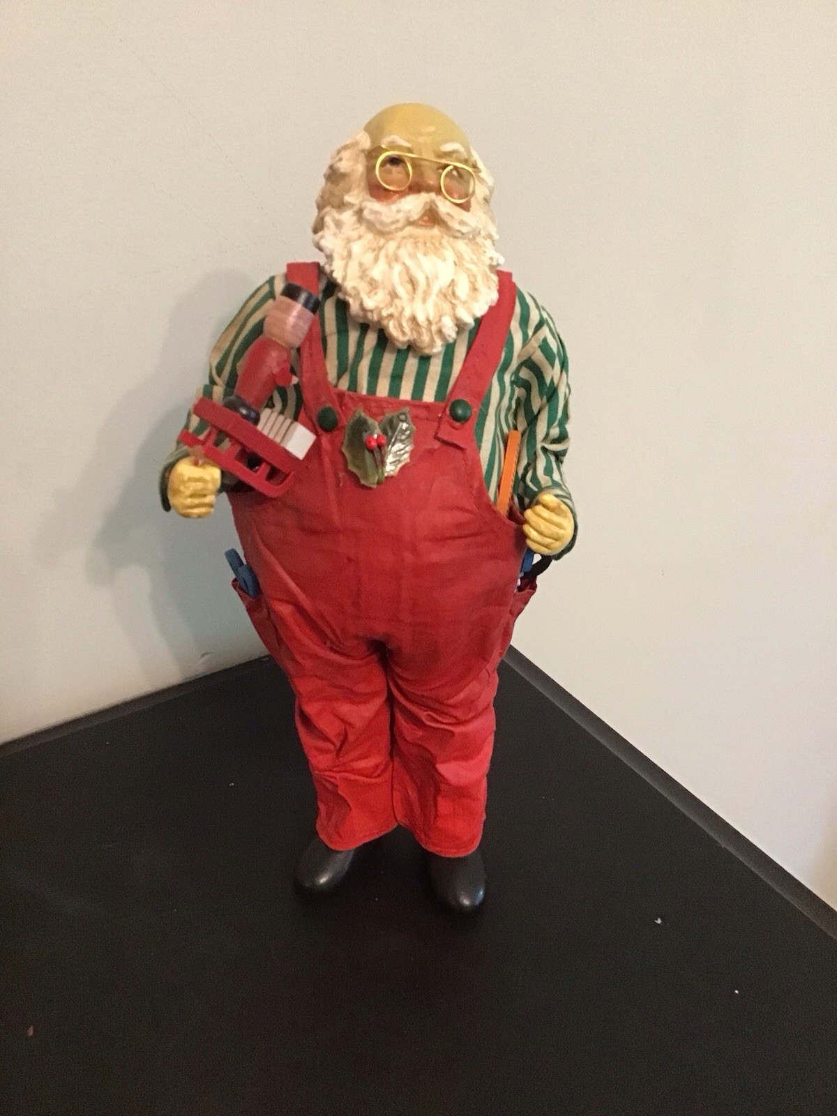 Vintage 1987 Clothique Possible Christmas Santa Claus Overalls Workshop 10\