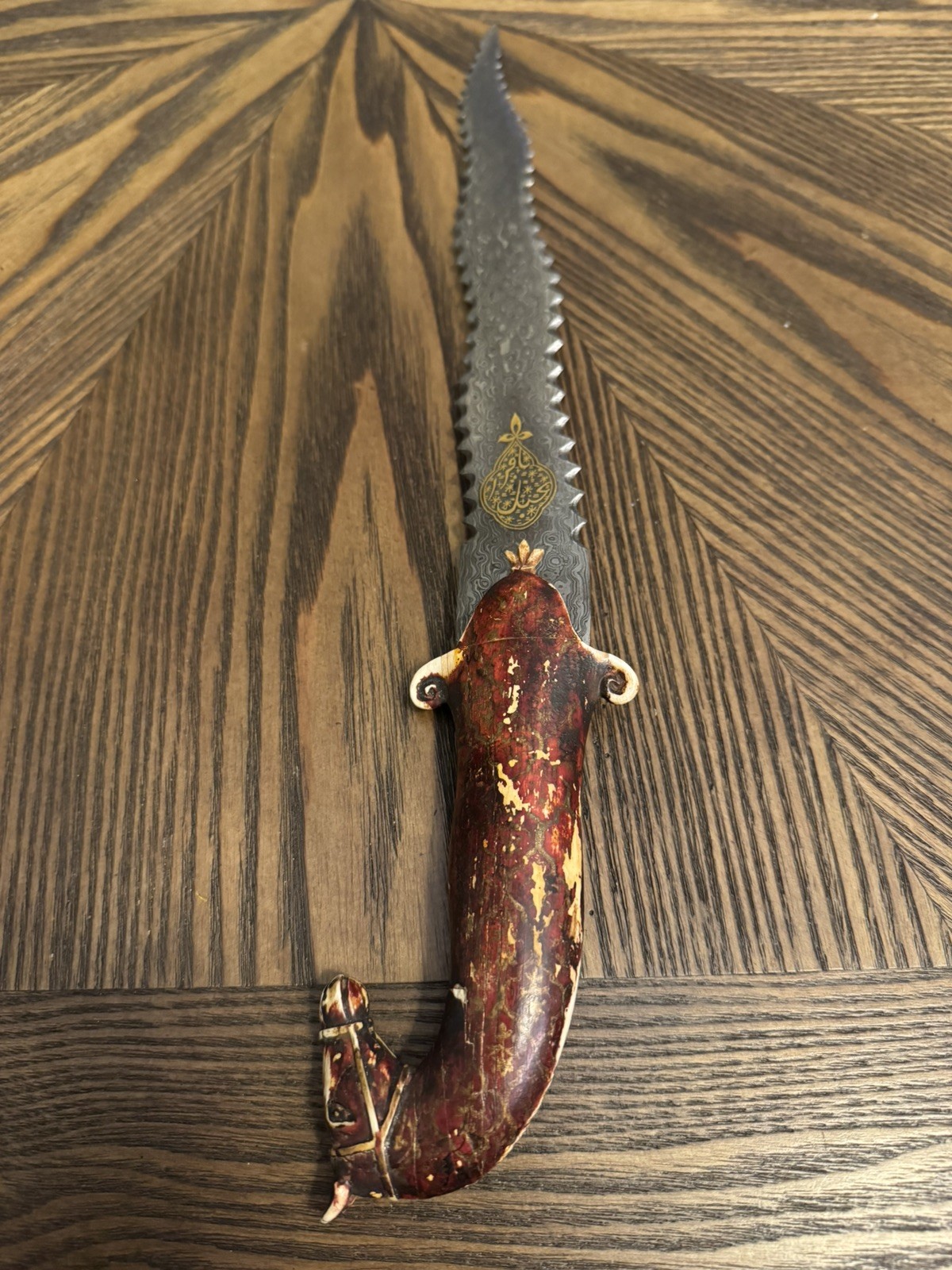 Indo-Persian Mughal Style Horse Head Dagger – Pattern Welded Damascus Blade 