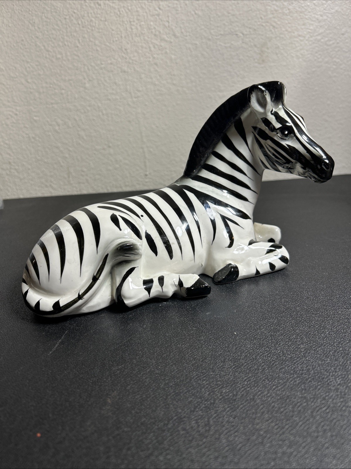 Hand Painted Black & White Zebra Figurine