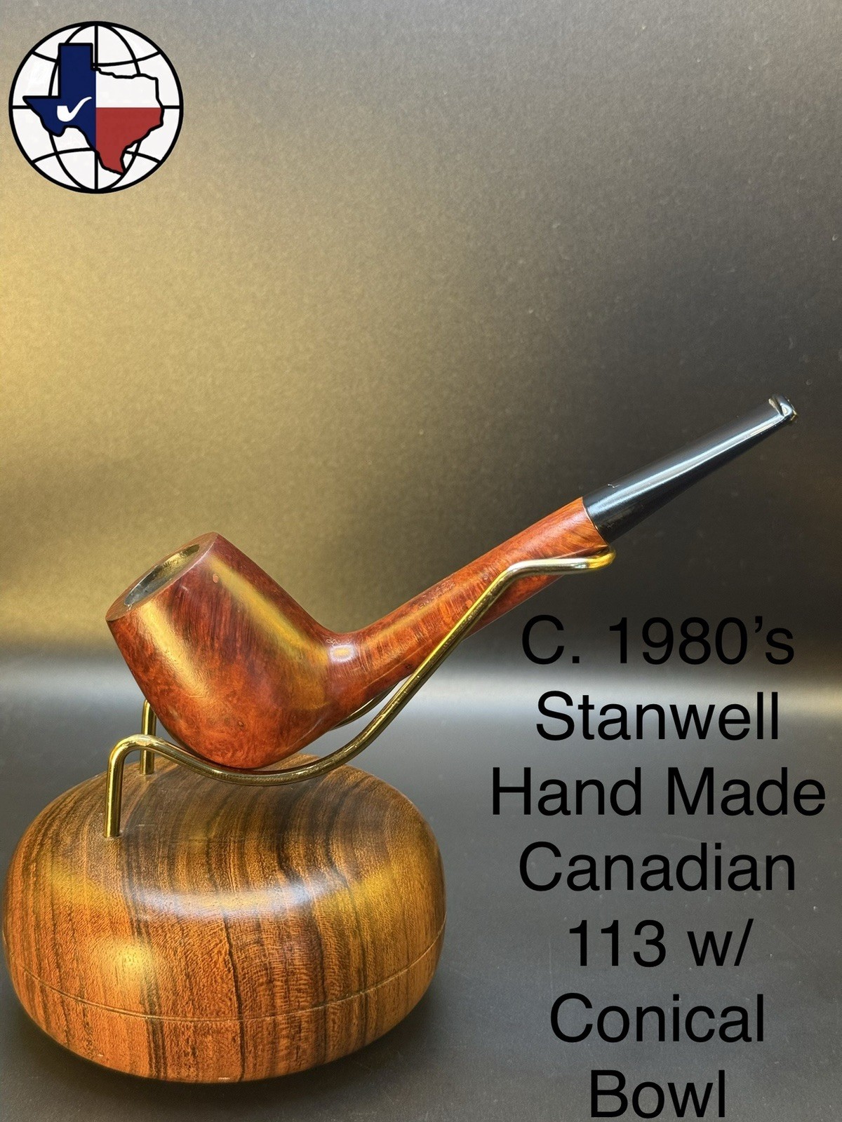 Vintage C. 1980s Stanwell Hand Made Canadian 113 W/Conical Bowl Tobacco Pipe