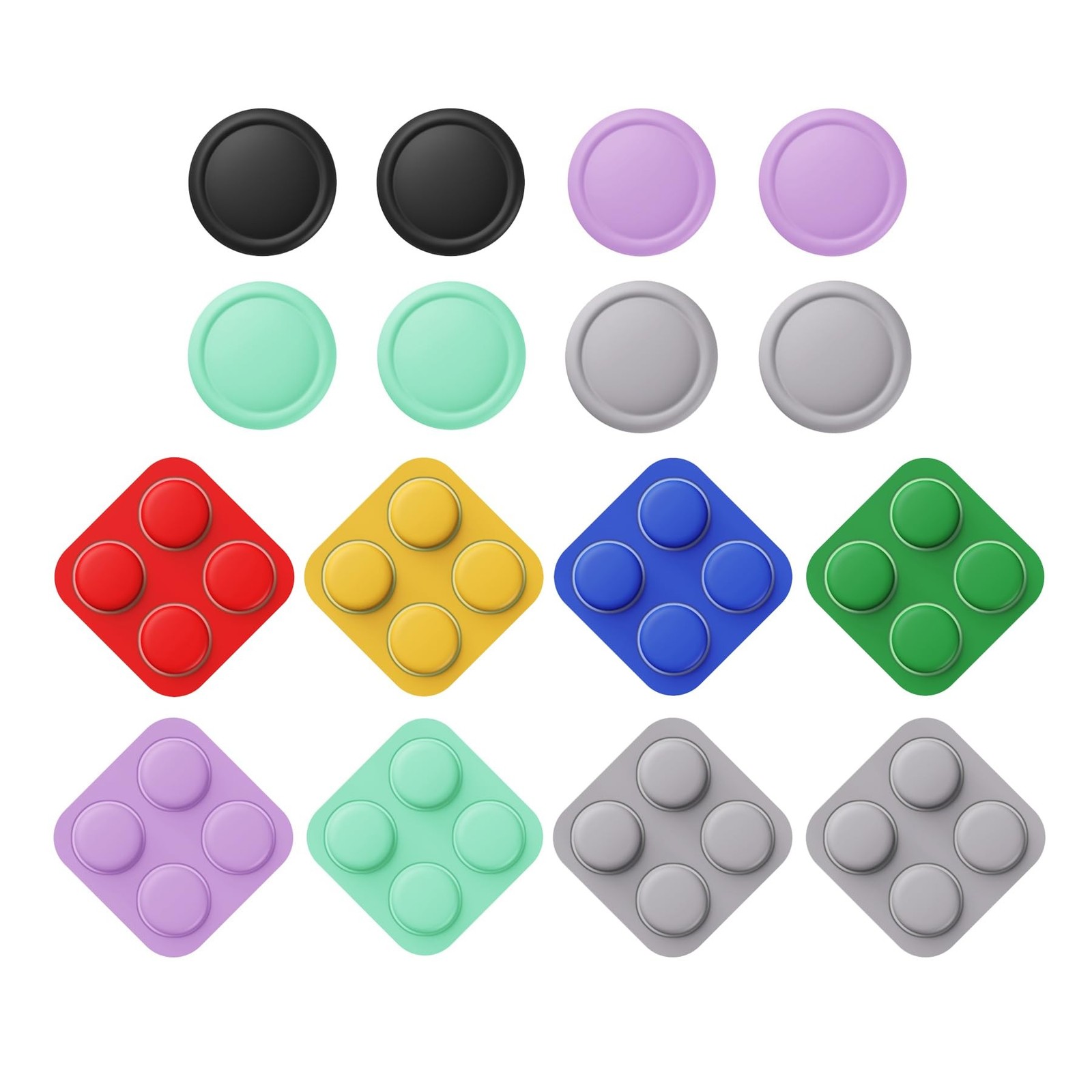 PlayVital Button Caps + Thumb Grip Set for Nintendo Switch 2, 8 Silicone Colo... PlayVital Button Caps + Thumb Grip Set for Nintendo Switch 2, 8 Silicone Colo...