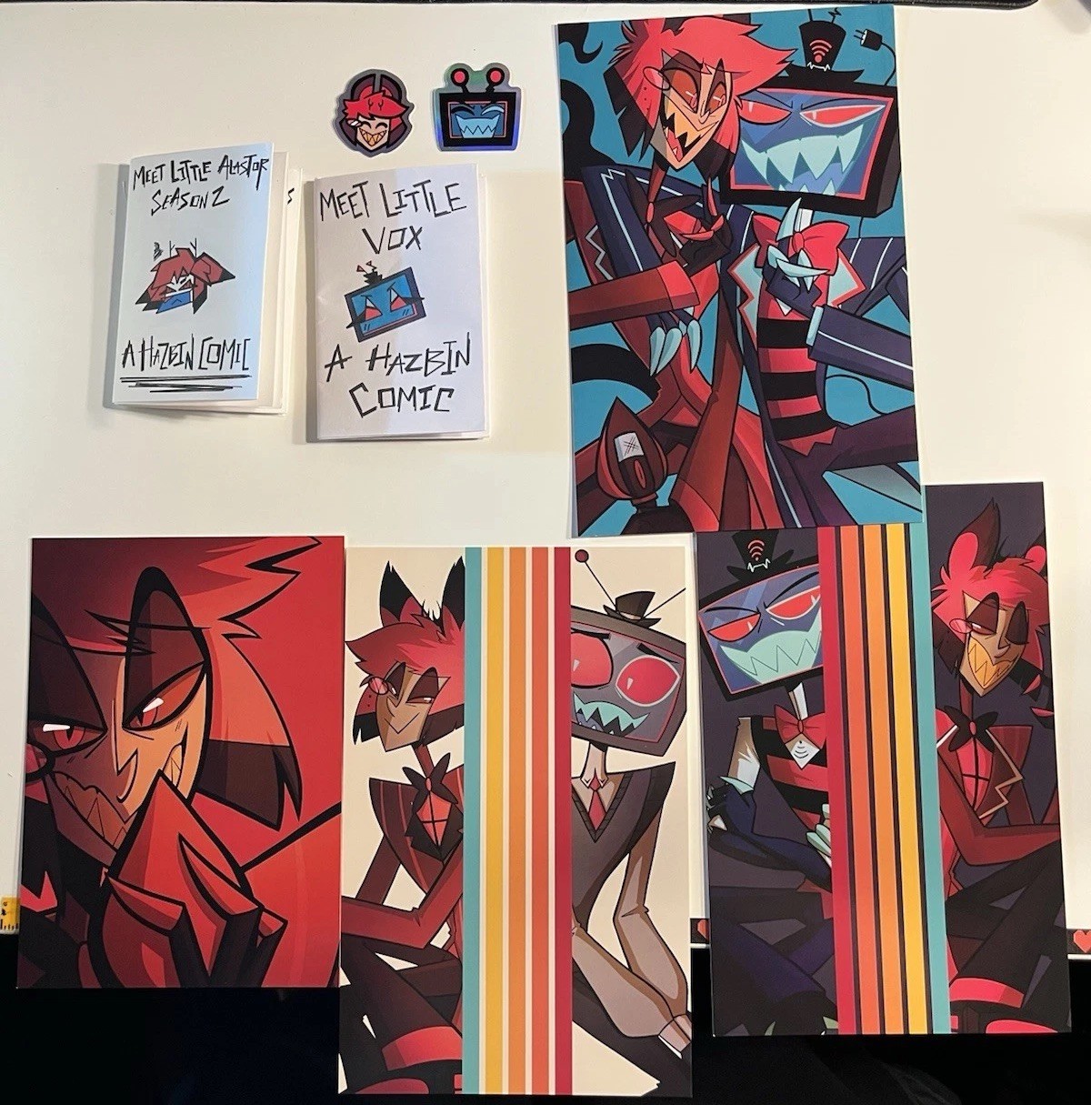 Hazbin Hotel Vox & Alastor Radiostatic Prints & Stickers & Mini-Comics 8pcs LOT Hazbin Hotel Vox & Alastor Radiostatic Prints & Stickers & Mini-Comics 8pcs LOT
