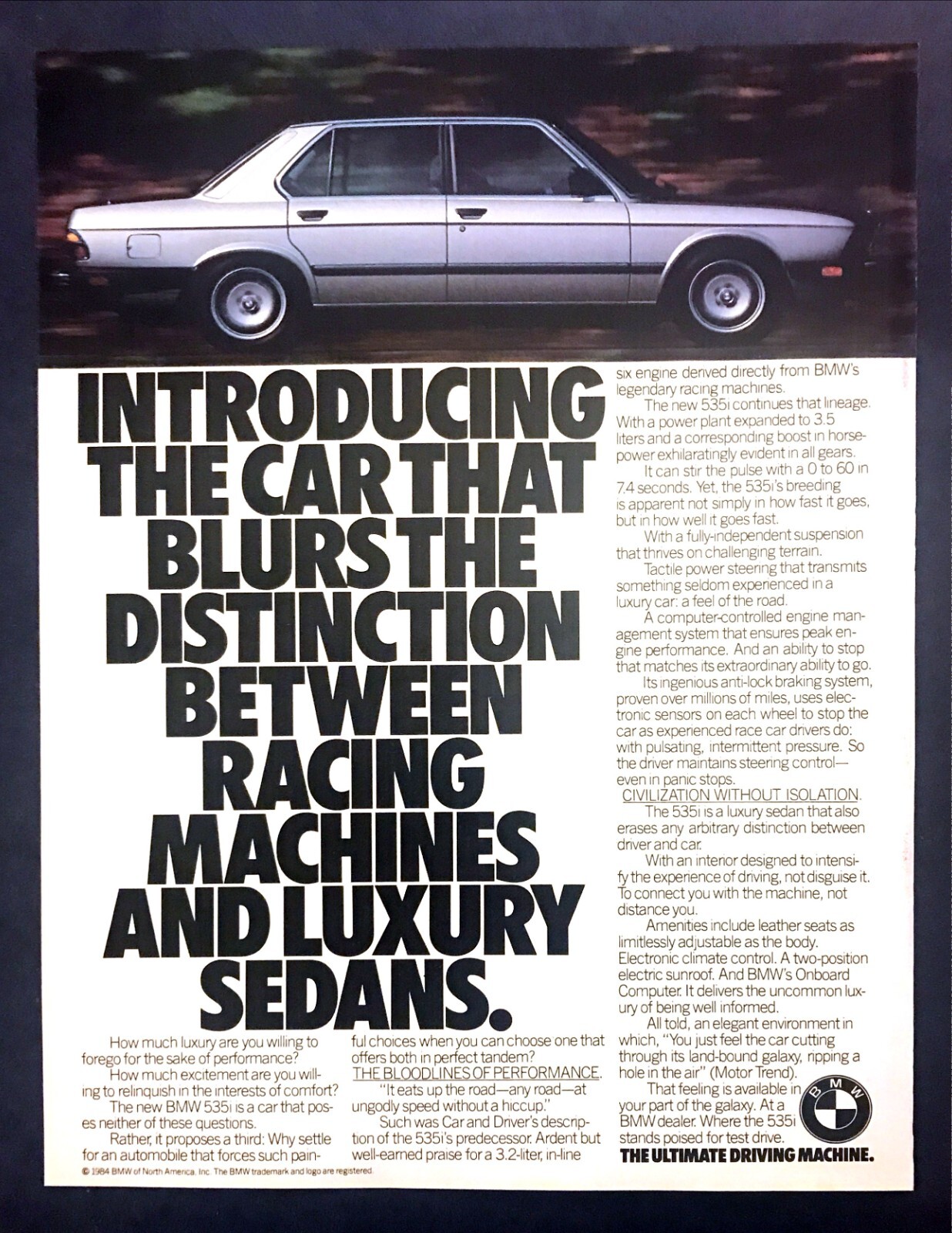 1985 BMW 535i Luxury Sports Sedan photo \
