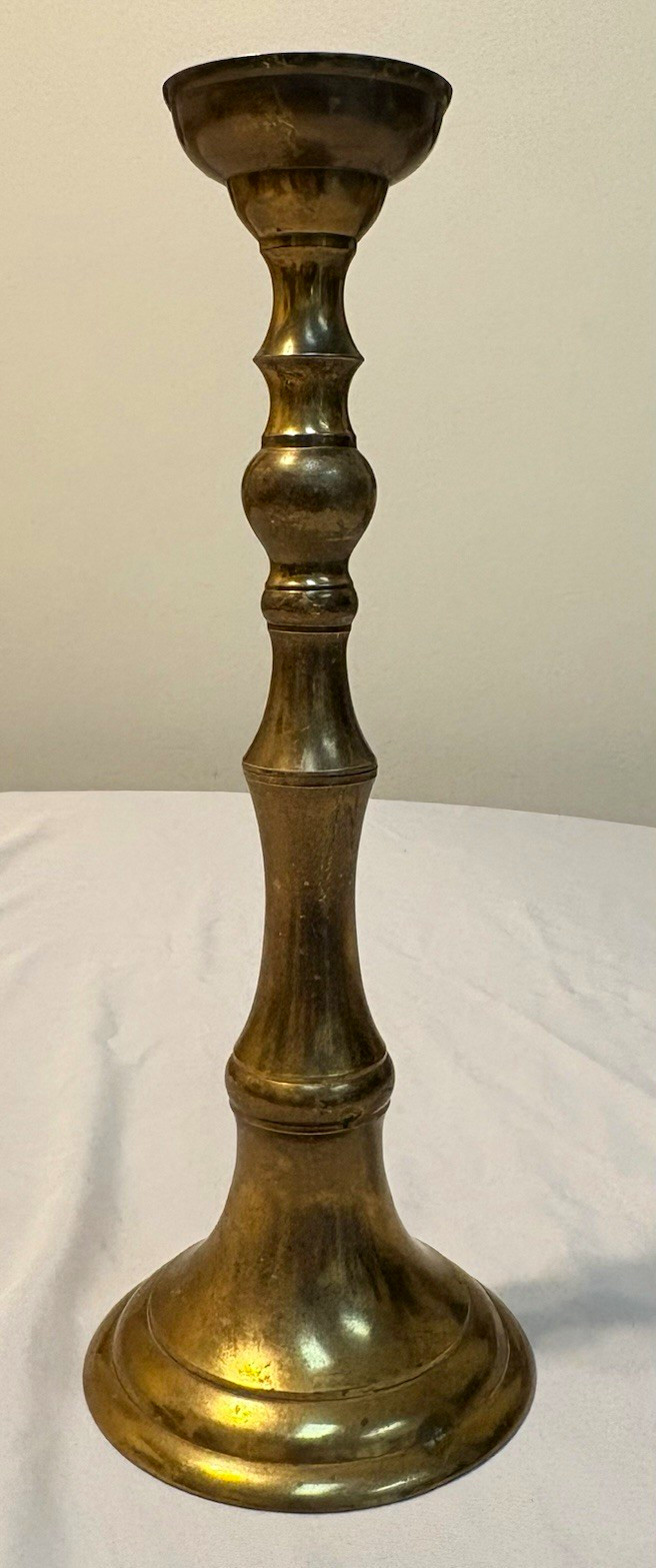 12” Vintage Japan Brass Candlestick Holder Tall Turned Taper Candle MCM Decor 12” Vintage Japan Brass Candlestick Holder Tall Turned Taper Candle MCM Decor