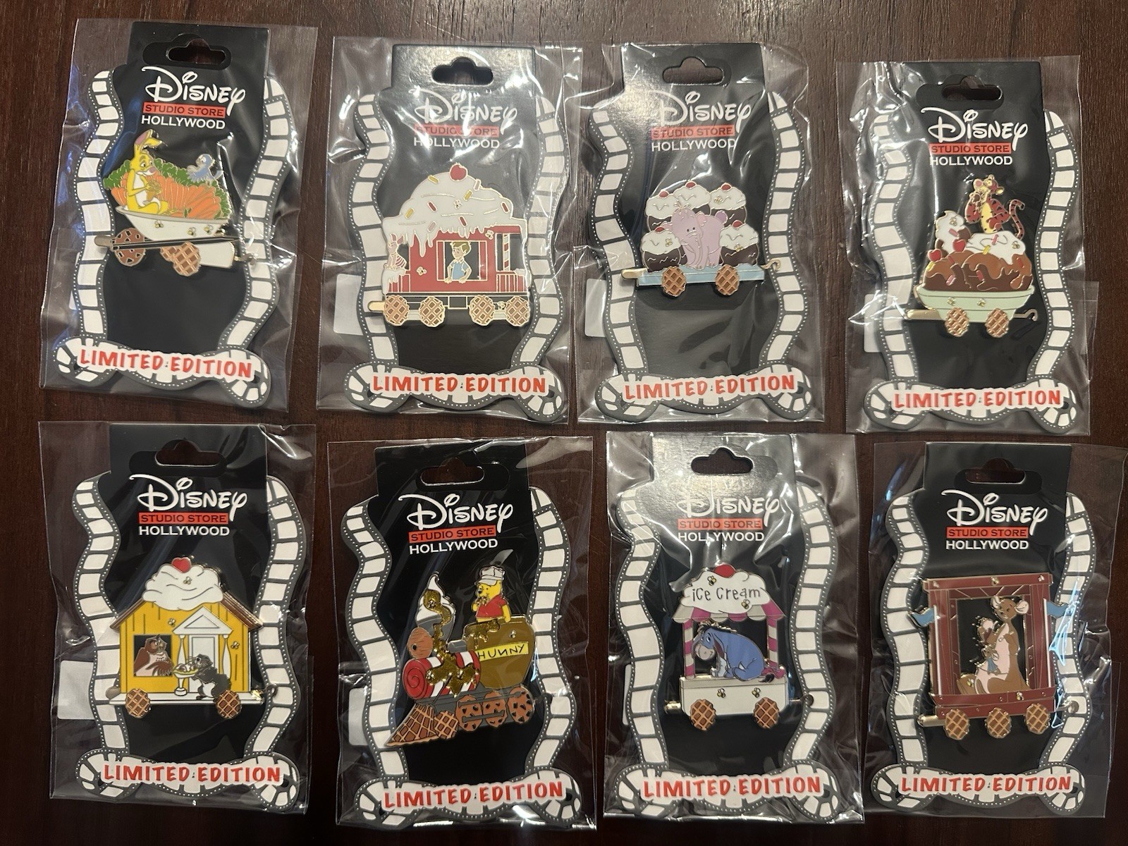 Disney DSF DSSH Winnie the Pooh Ice Cream Train 8 Pin Set LE400 Eeyore Piglet Disney DSF DSSH Winnie the Pooh Ice Cream Train 8 Pin Set LE400 Eeyore Piglet
