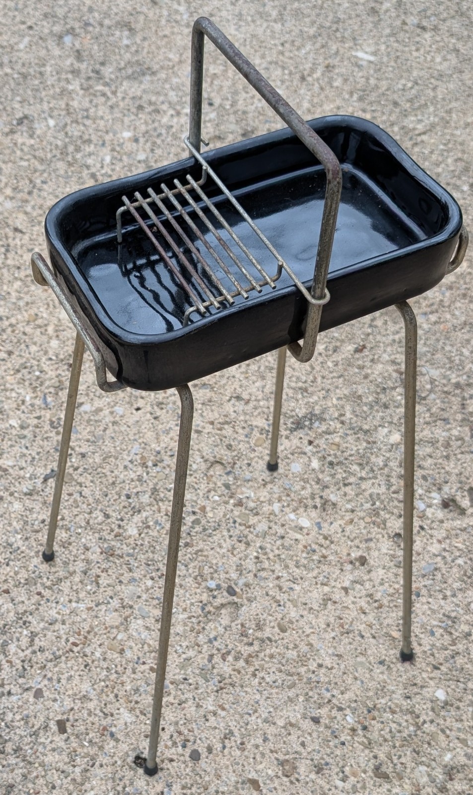 Vintage MCM Standing Ashtray Metal and Ceramic 1950's Atomic Floor Stand w Grate Vintage MCM Standing Ashtray Metal and Ceramic 1950's Atomic Floor Stand w Grate