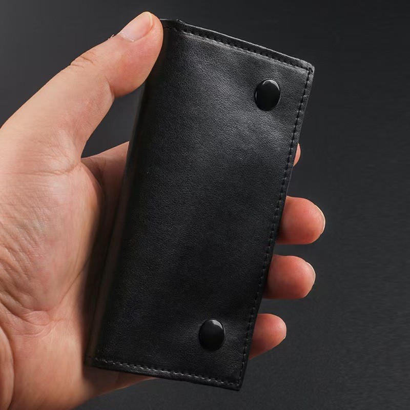 1PC Stylish Black PU‑Leather Multifunctional Cigarette‑Pouch, Moisture‑Resistant