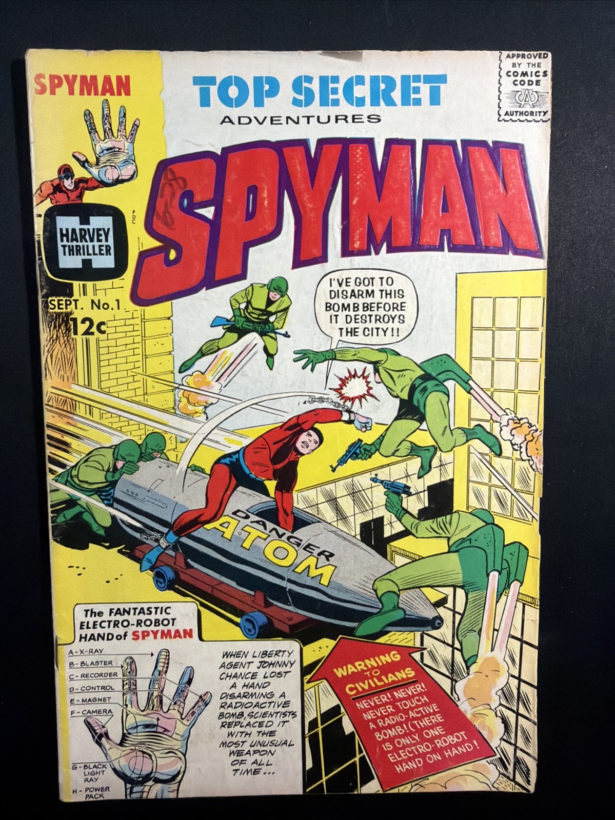 Spyman #1 1966 Jim Steranko's 1st Professional Work 1st Spyman Good/VG *A10