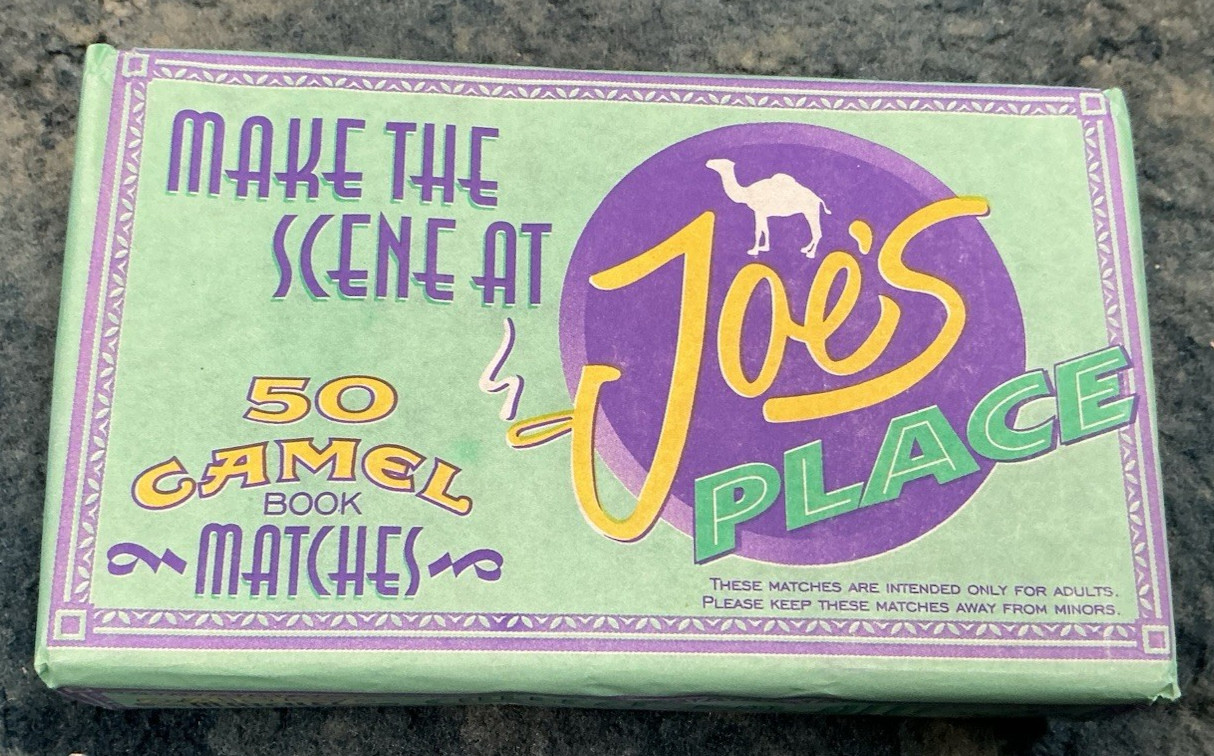 Vintage 1994 Camel Cigarettes Smoking’ Joe’s Place Box 50 Match Books NOS Vintage 1994 Camel Cigarettes Smoking’ Joe’s Place Box 50 Match Books NOS