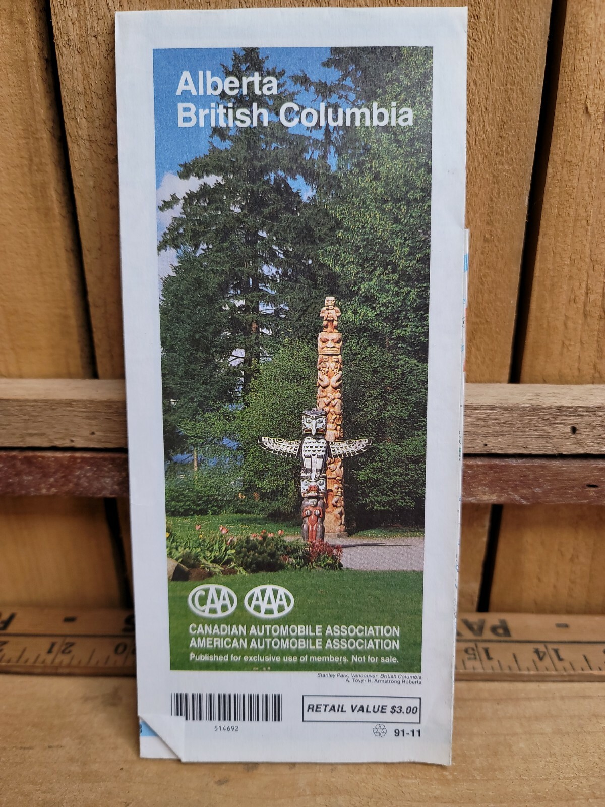 1992 AAA CAA Alberta British Columbia Vintage Street Map 1992 AAA CAA Alberta British Columbia Vintage Street Map