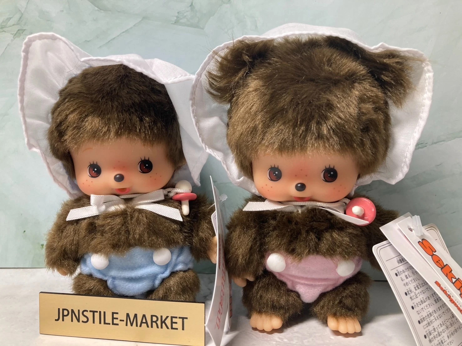 Monchhichi Bebichhichi Boy & Girl Plush Set by Sekiguchi ? brand new S size Monchhichi Bebichhichi Boy & Girl Plush Set by Sekiguchi ? brand new S size