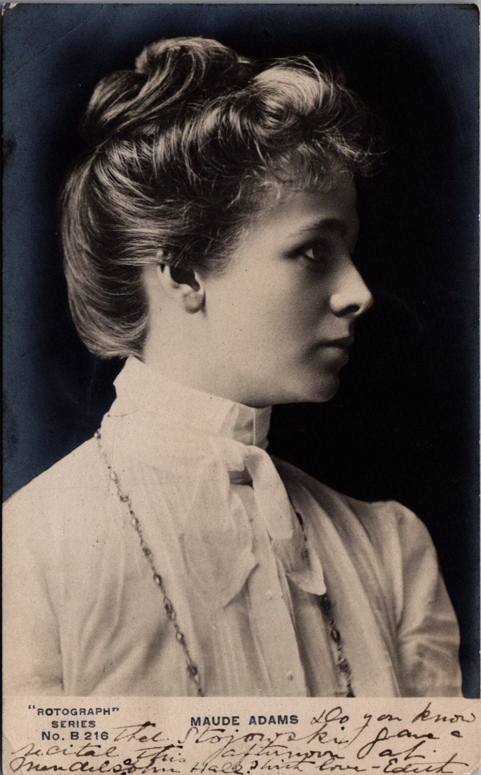 Maude Adams Rotograph RPPC Postcard 1906 New York Actress Portrait Maude Adams Rotograph RPPC Postcard 1906 New York Actress Portrait