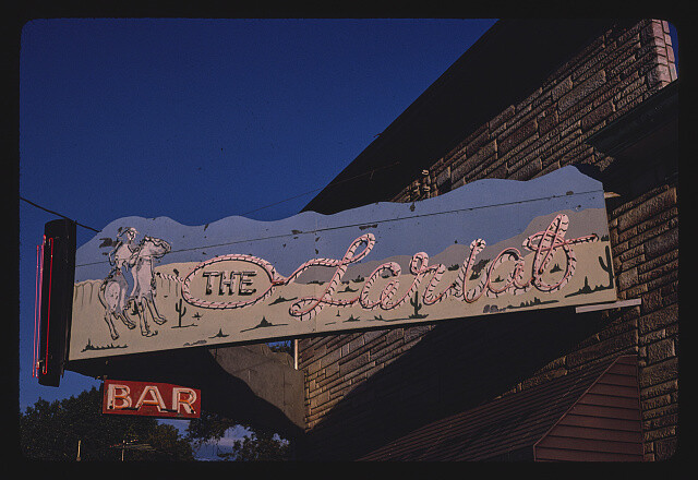 The Lariat Bar sign Jackson Nebraska Historic Americana Old Photo