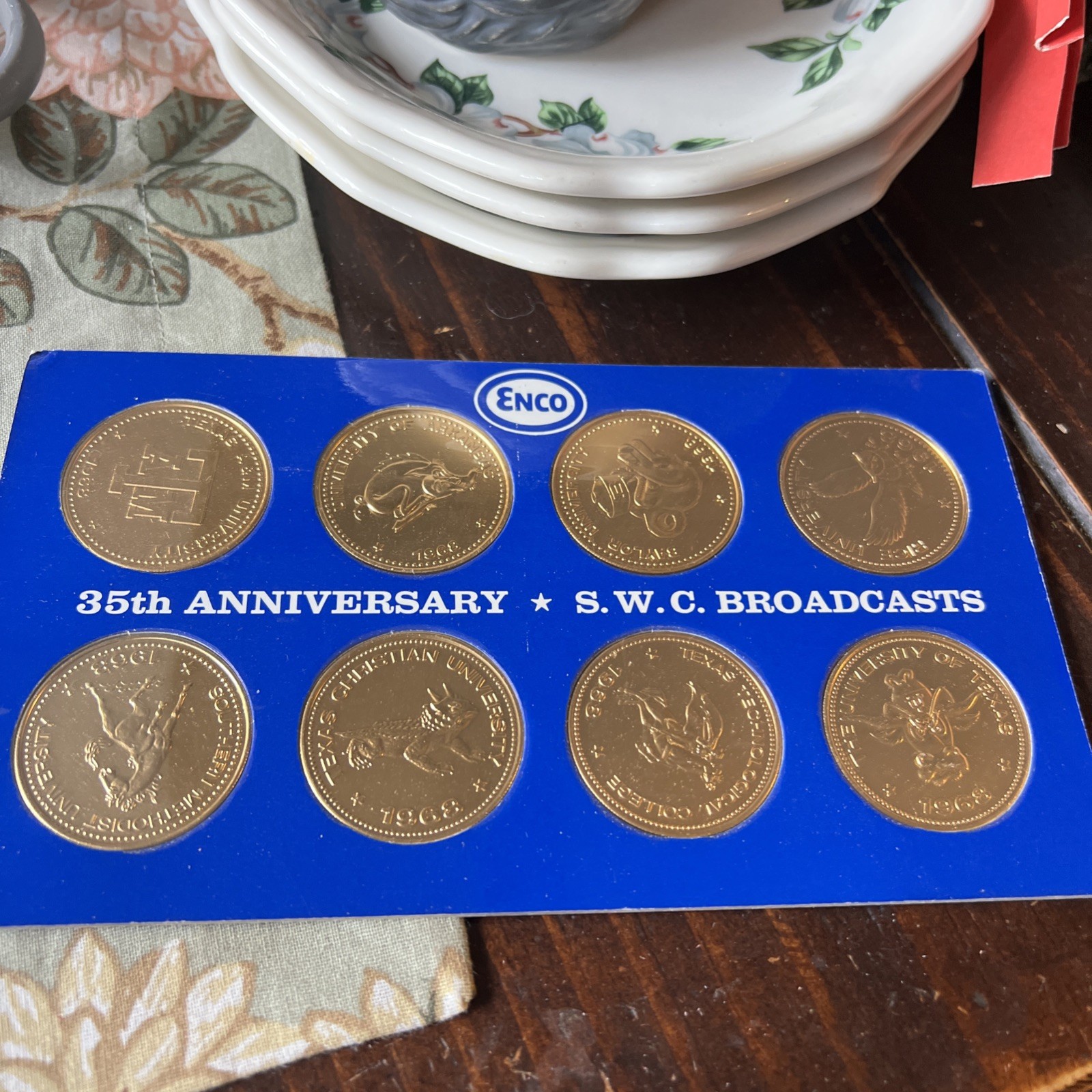 1934 TEXAS 35TH ANNIVERSARY University Tokens RICE BAYLOR A&M ARKANSAS TEXAS TCU 1934 TEXAS 35TH ANNIVERSARY University Tokens RICE BAYLOR A&M ARKANSAS TEXAS TCU