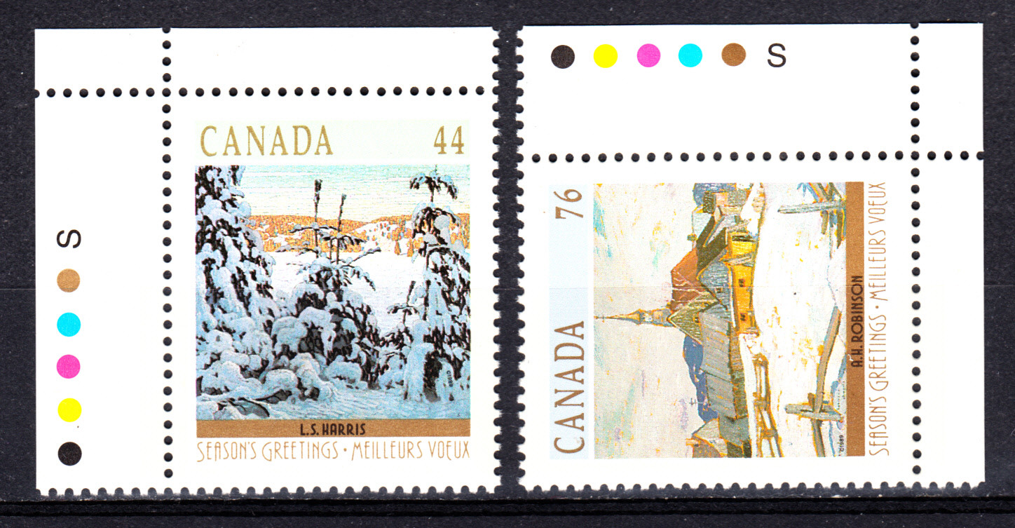 CANADA Scott # 1257a 1258a CHRISTMAS BOOKLET SINGLES 1986  MNH OG VF c584