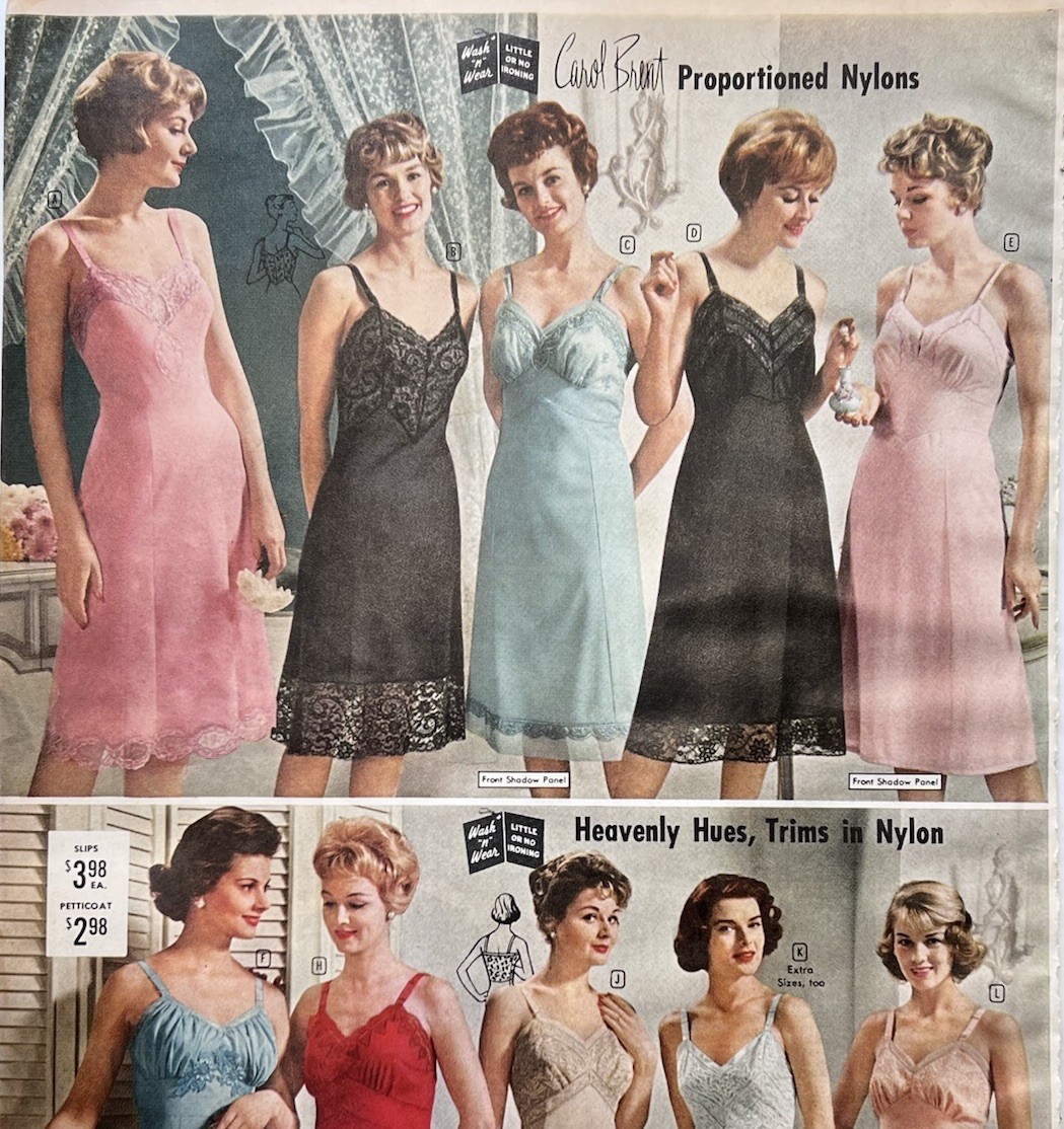 VTG 1959 Carol Brent Nylon Slips & Petticoats Original Print Ad 23x33cm MWCF 280
