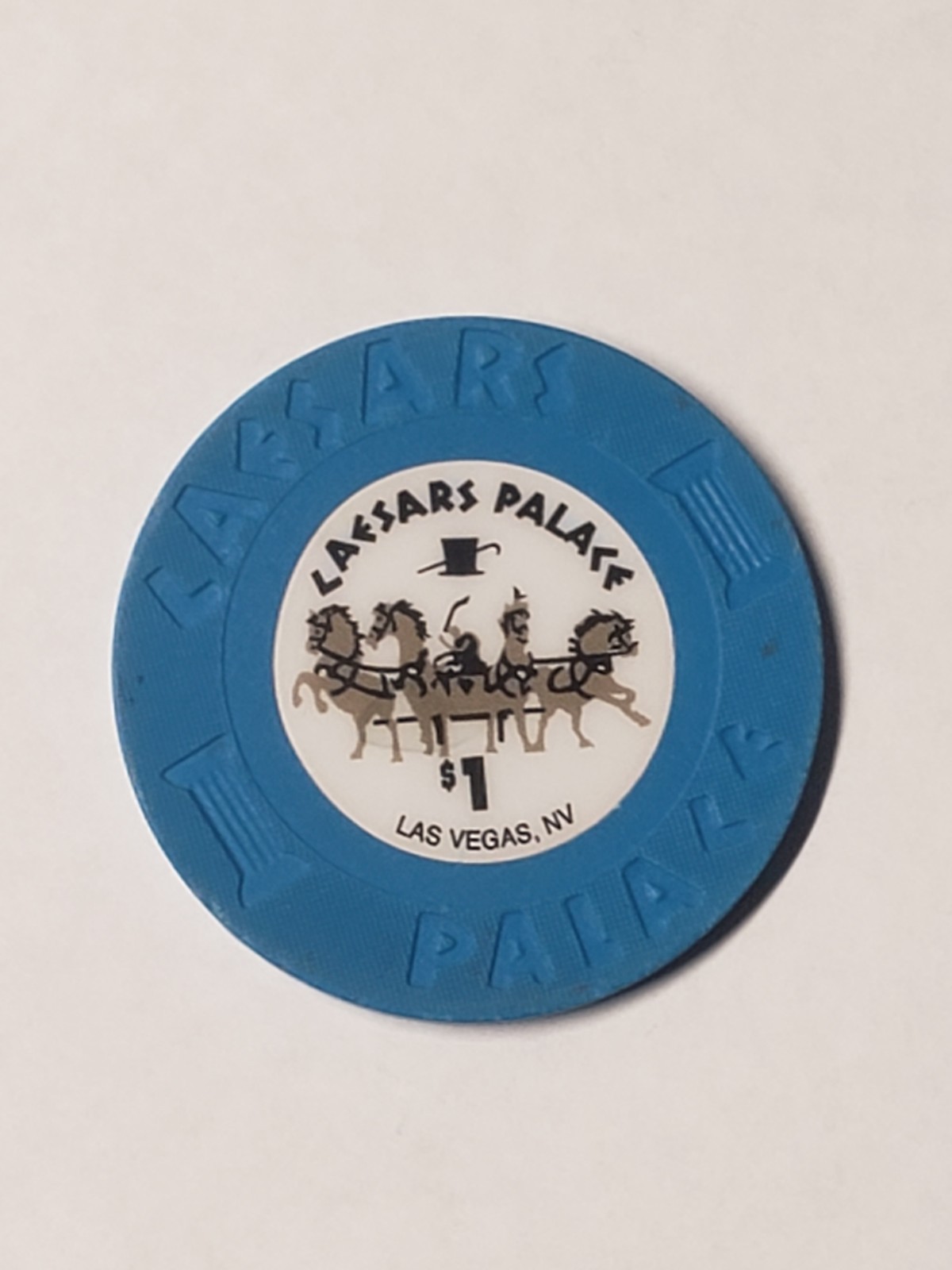 1.00 Chip Caesars Palace White Ctr Las Vegas Nevada