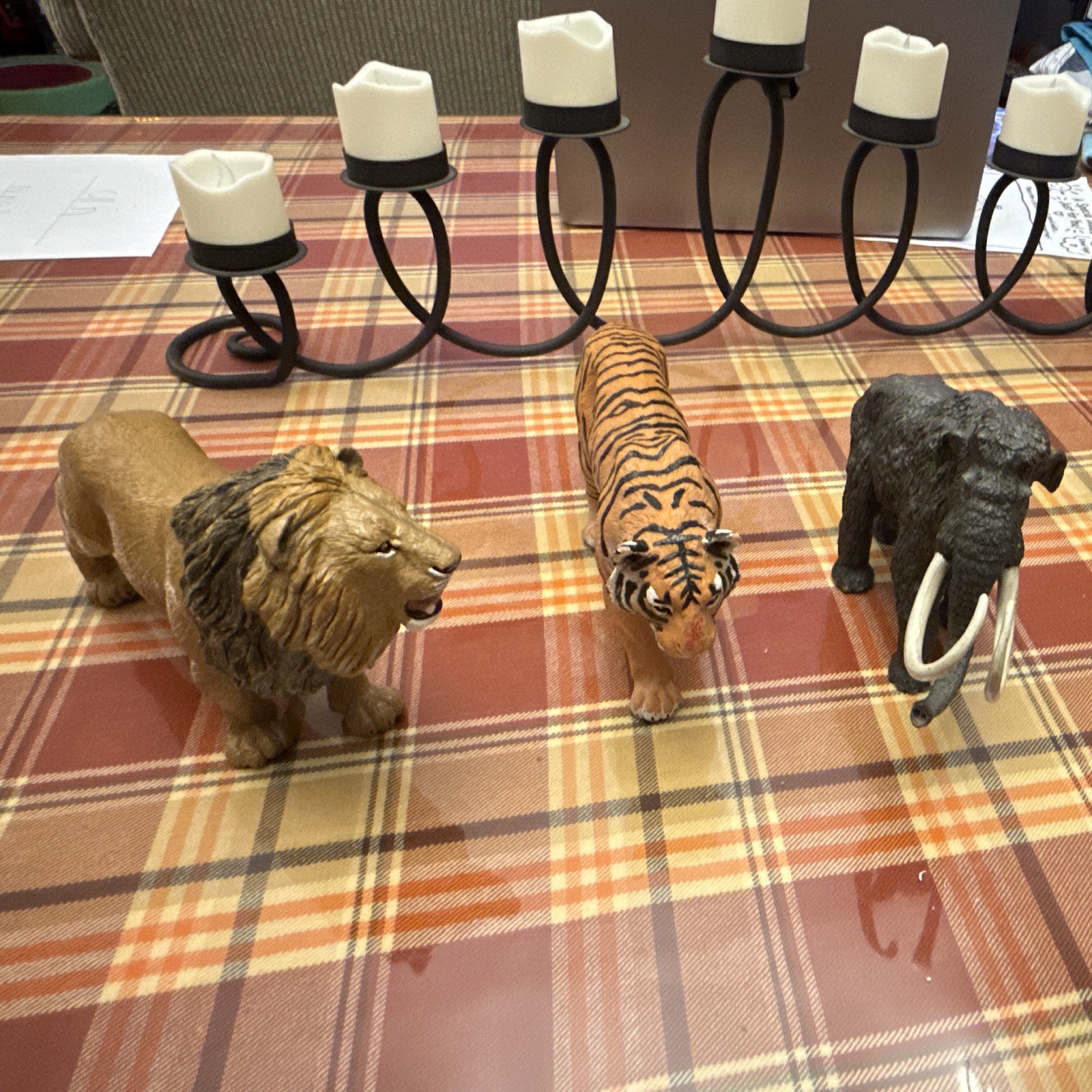 Prehistoric Figurines Lot of 3: Lion, Tiger & Woolly Mammoth Safari Ltd. Prehistoric Figurines Lot of 3: Lion, Tiger & Woolly Mammoth Safari Ltd.