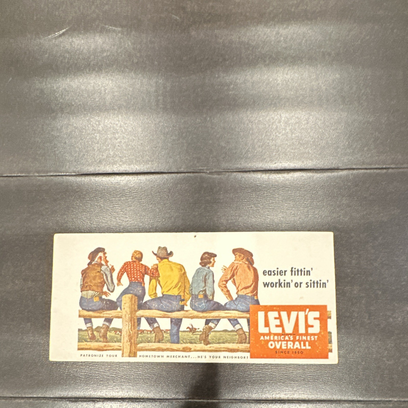 Levi\'s America\'s Finest Overall Advertising Ink Blotter Card, Multicolor