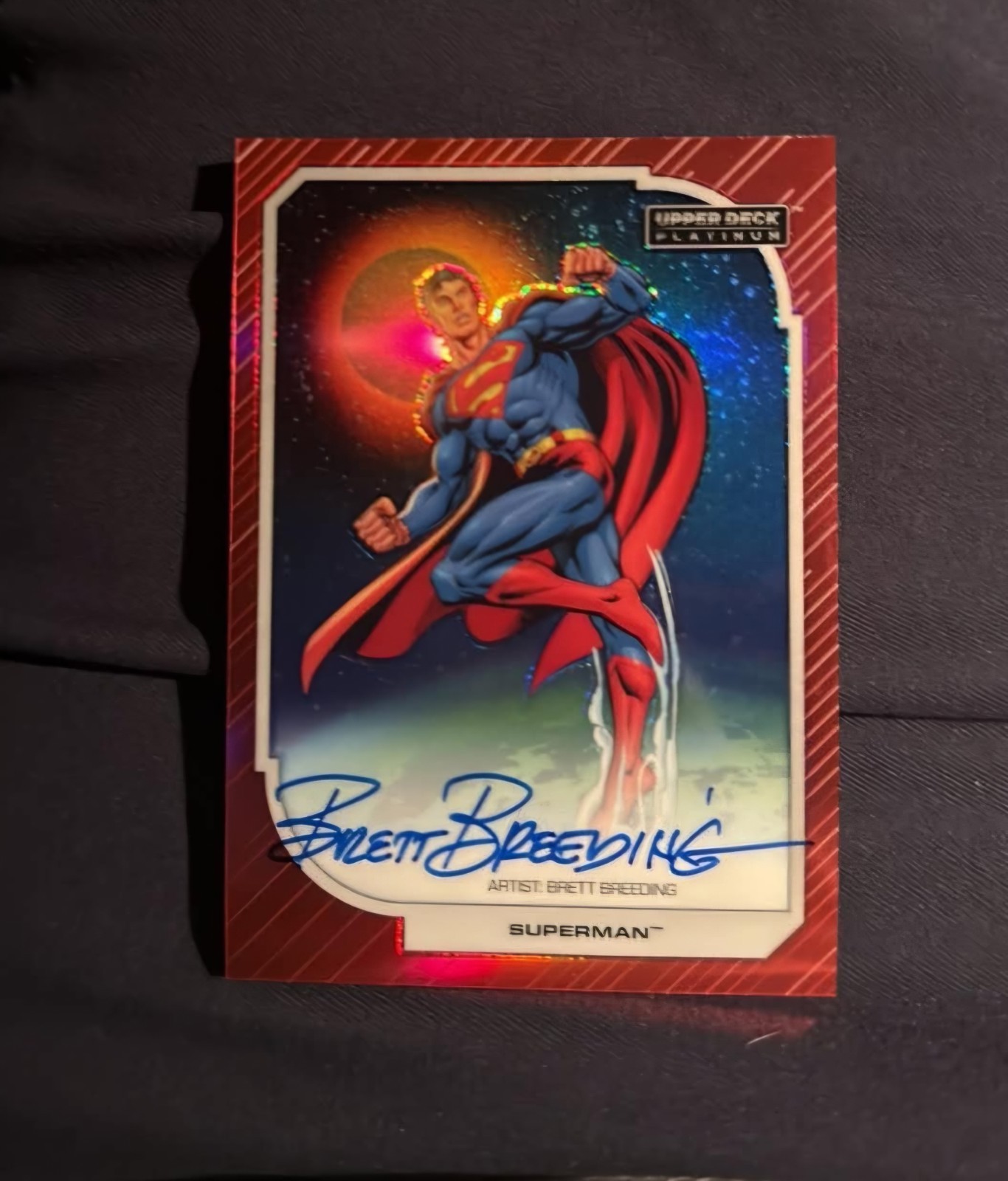2026 UD Platinum:DC Superman(Clark Kent) Red Rainbow Artist Auto(Brett Breeding)