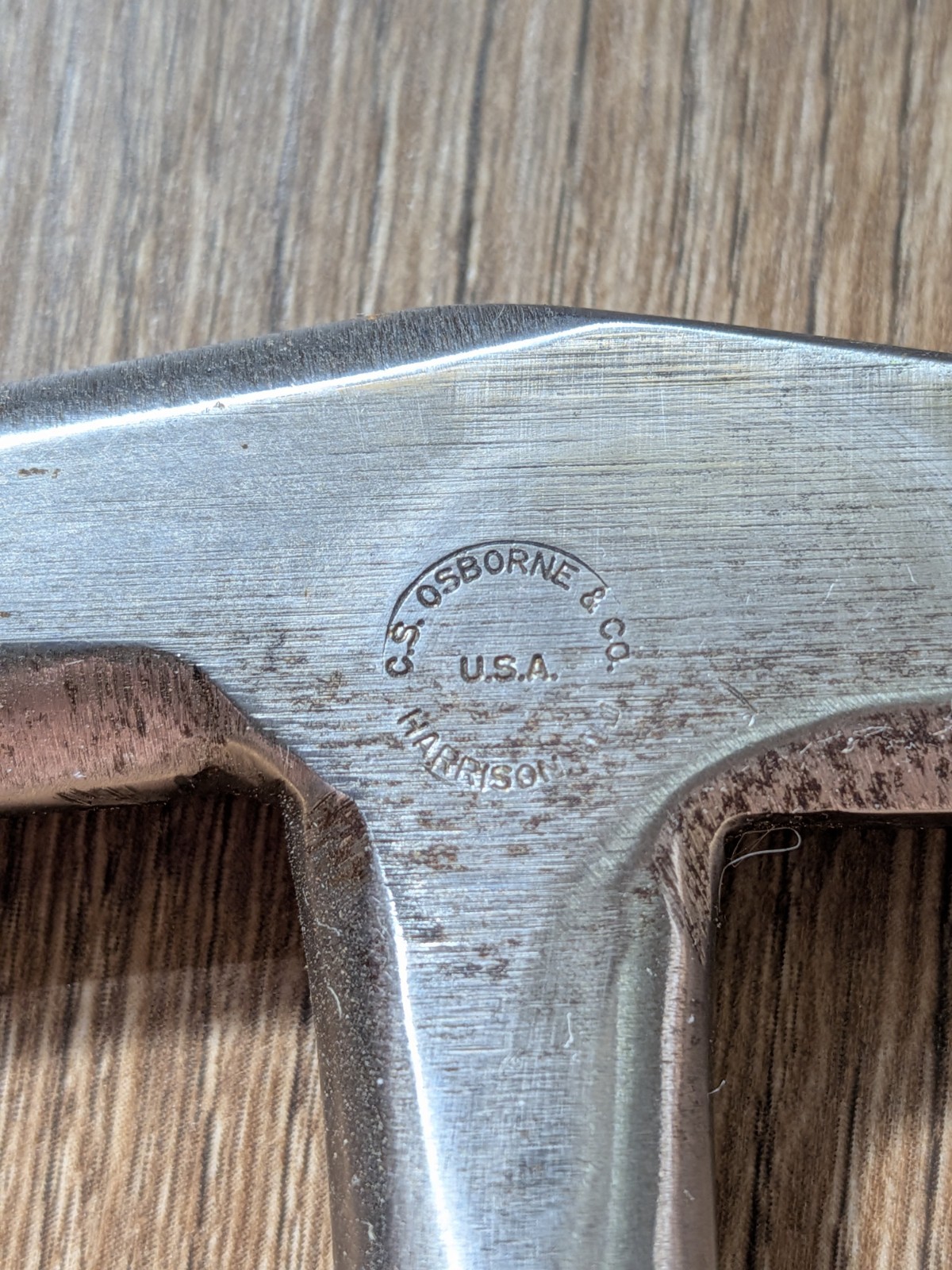 vintage C.S. Osborne French Saddler's Hammer #55