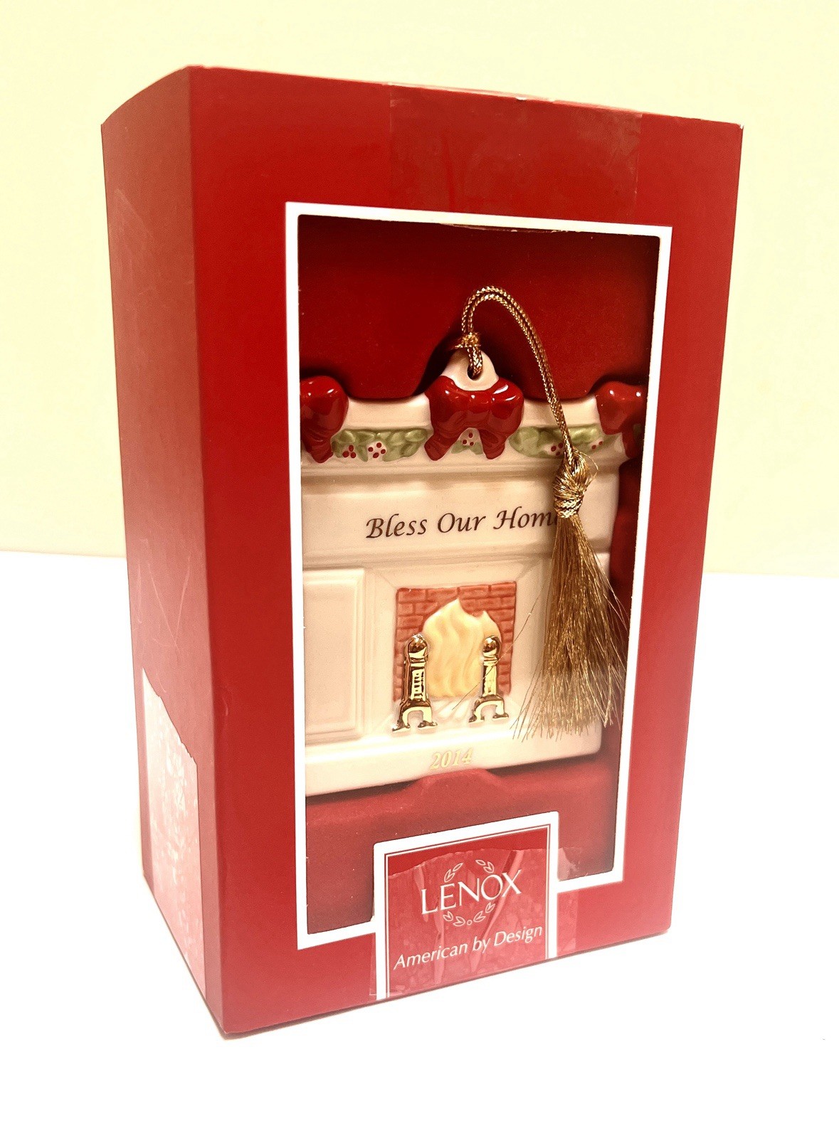 LENOX 2014 Christmas Ornament. “Bless Our Home” Porcelain In Original Box LENOX 2014 Christmas Ornament. “Bless Our Home” Porcelain In Original Box