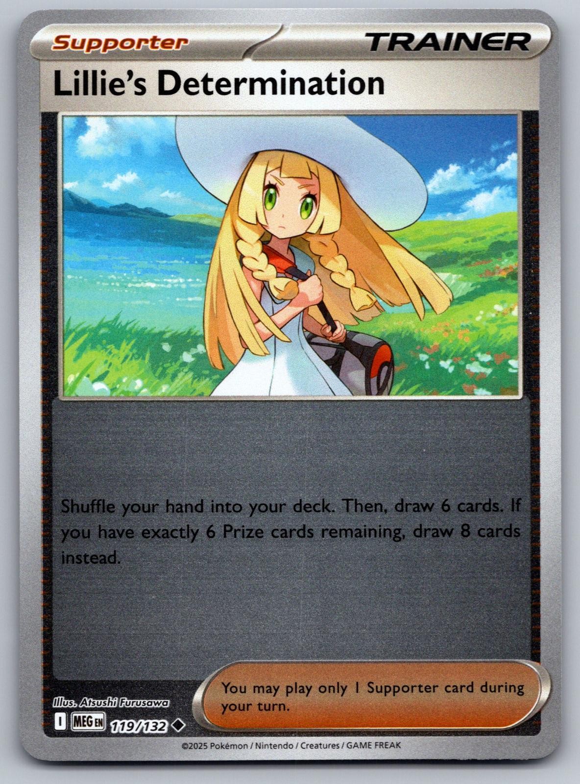 Lillie's Determination 119/132 Mega Evolution Pokemon Card Reverse Holo NM Lillie's Determination 119/132 Mega Evolution Pokemon Card Reverse Holo NM