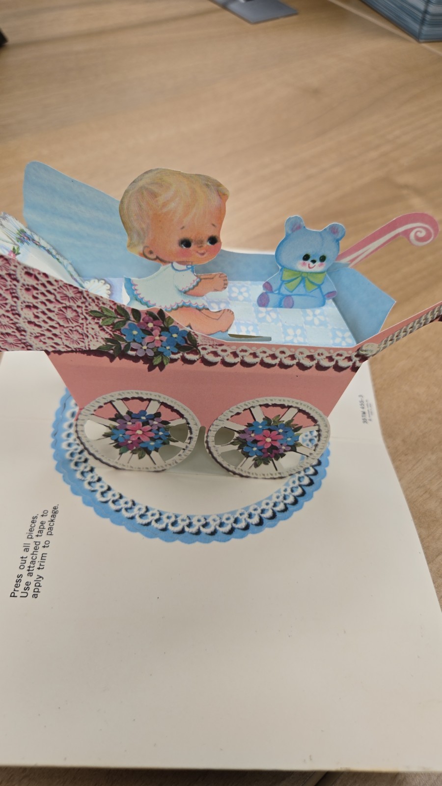 Hallmark VTG Card Ephemera Pop Up Greeting Baby Shower It\'s A Girl Pink Flowers Hallmark VTG Card Ephemera Pop Up Greeting Baby Shower It\'s A Girl Pink Flowers