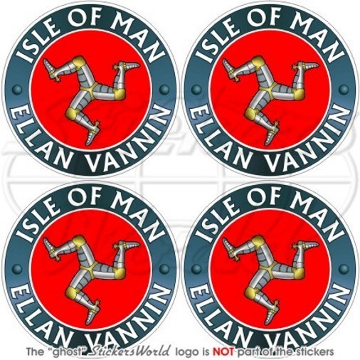 Isle of Man, Isle of MAN ELLAN VANNIN TT Races Vinyl Sticker Sticker 50mm x4