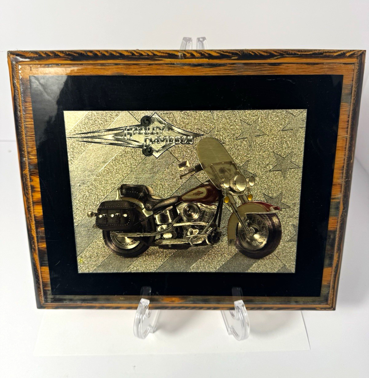 Harley Davidson 3D Motorcycle Wall Art Wood Plaque Embossed Vintage Style