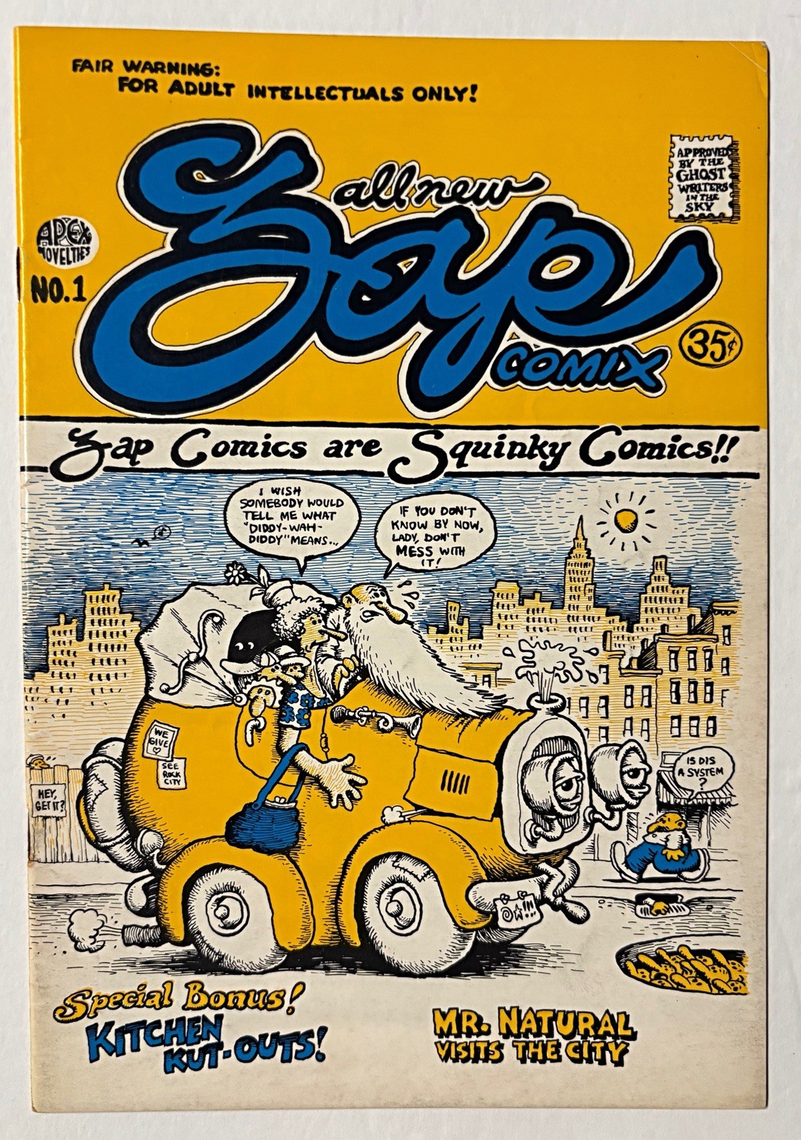 Zap Comix No. 1 (1968, Apex Novelties) 3rd Printing R. Crumb Underground Classic