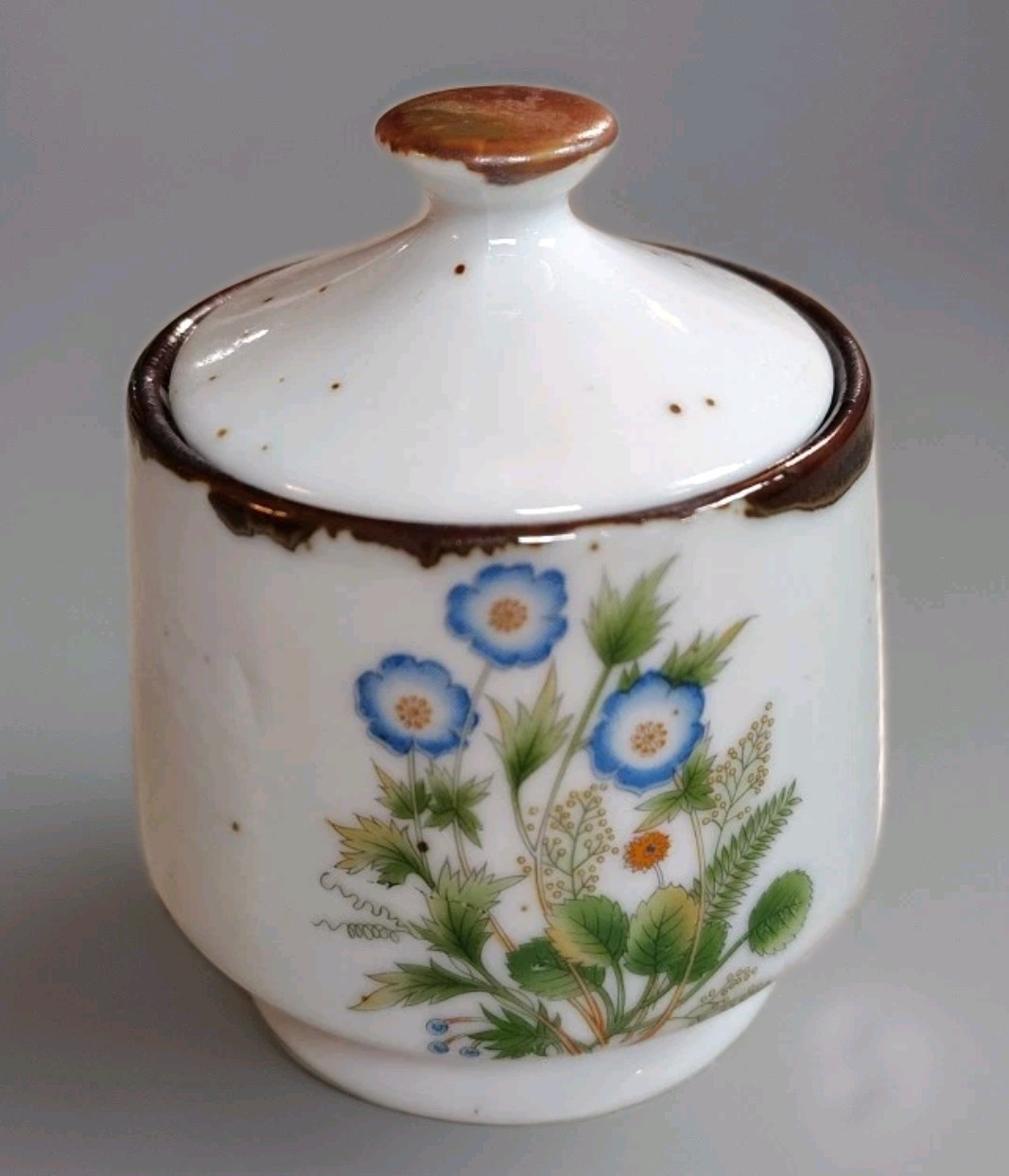 Vintage 70\'s Otagiri Japan Speckled Stoneware Ginger Jar 4\
