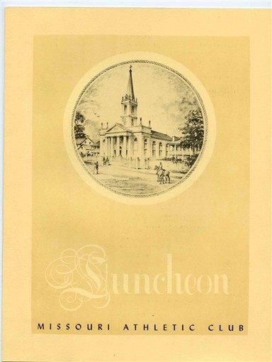 Missouri Athletic Club 1958 Menu The Old Cathedral 1840
