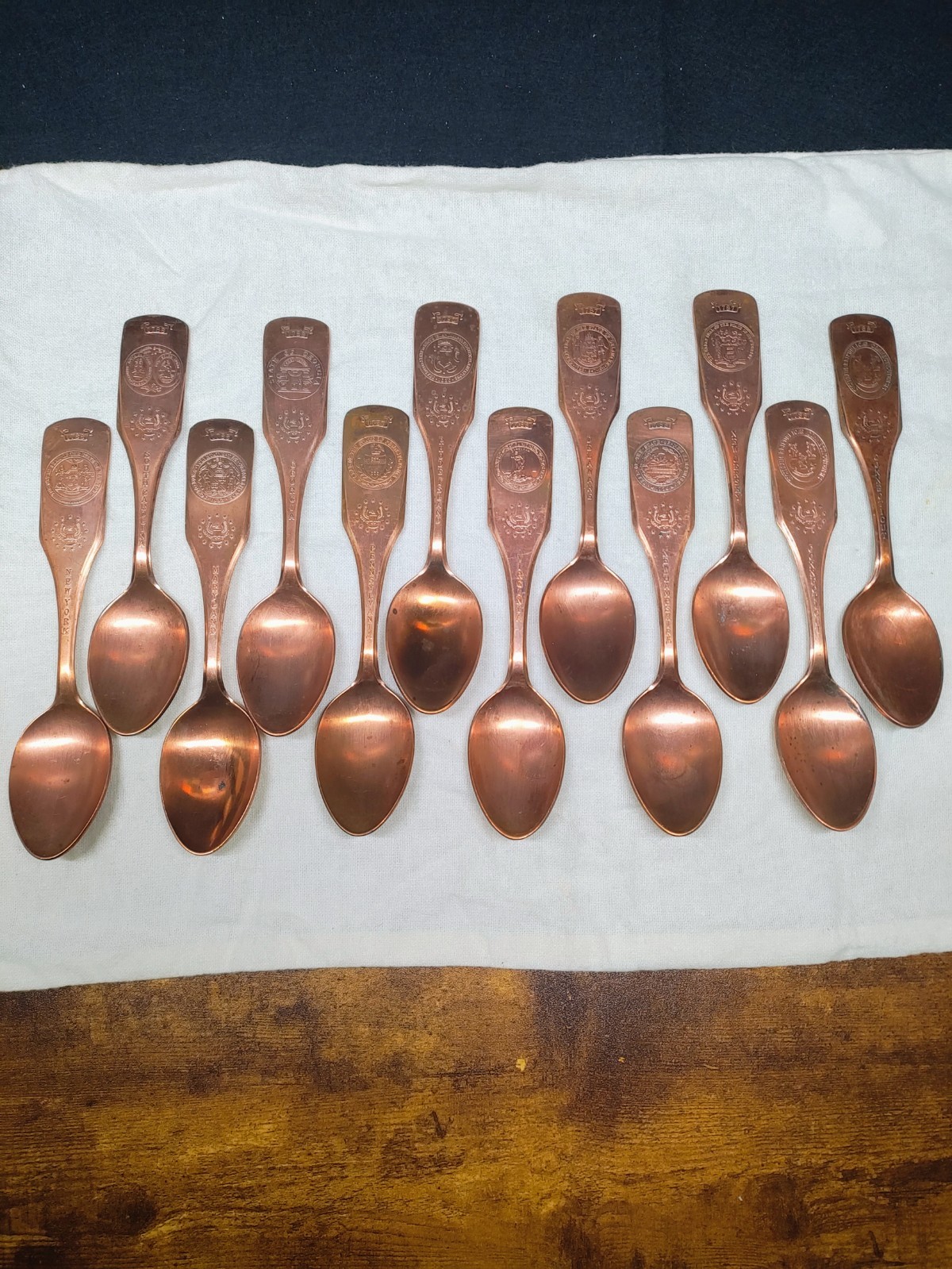 11 Vintage 1776-1976 Bicentennial 13 Original Colonies Commemorative Spoons