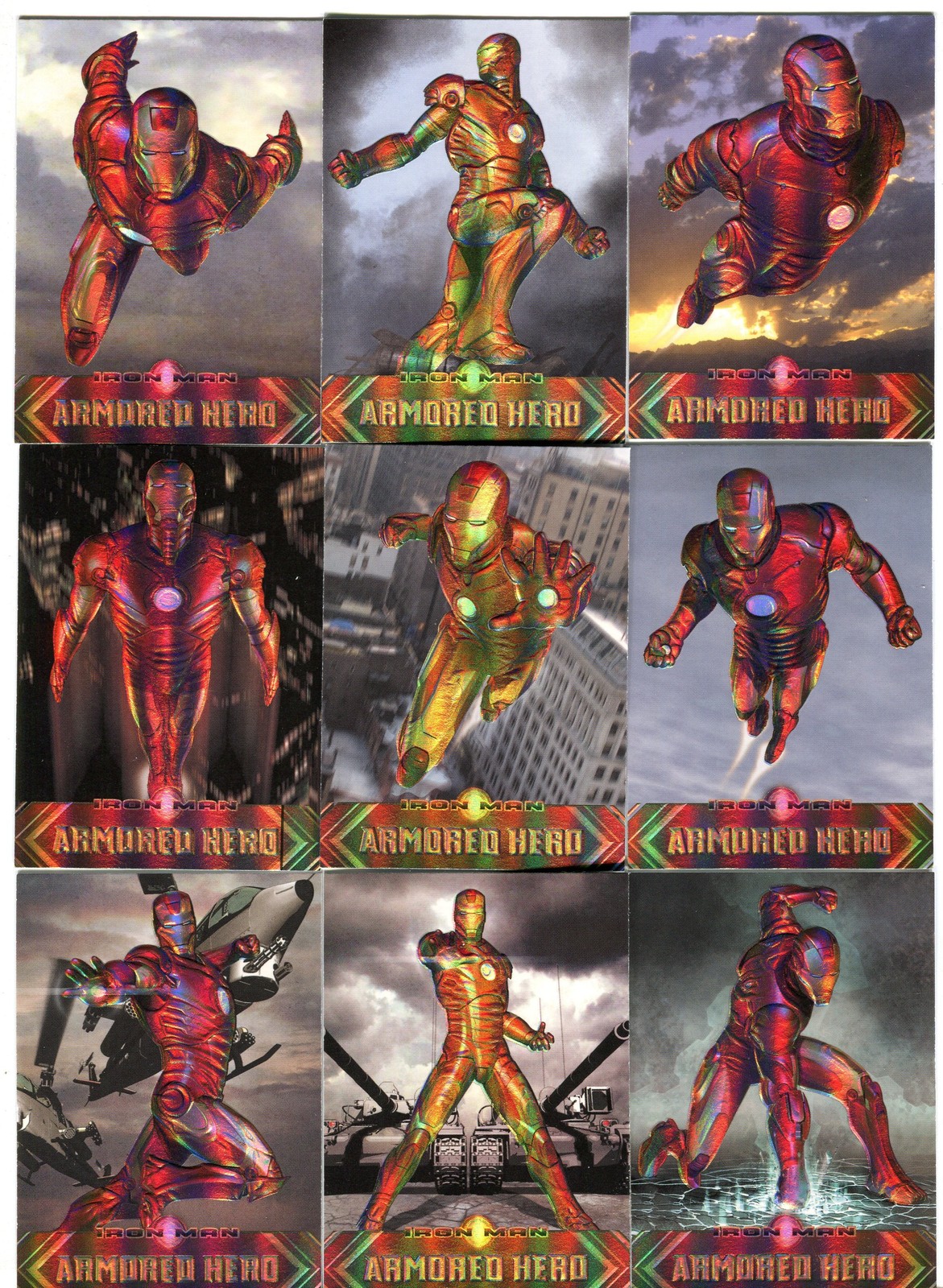 2008 Iron Man Movie - Armored Hero H1-H9 Insert Chase Trading Card Set 2008 Iron Man Movie - Armored Hero H1-H9 Insert Chase Trading Card Set