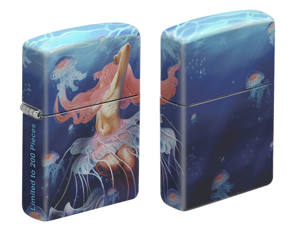 Zippo Jessica Prando MERMAID JELLYFISH 540 Wrap Limited Edition 2022 COY Lighter Zippo Jessica Prando MERMAID JELLYFISH 540 Wrap Limited Edition 2022 COY Lighter