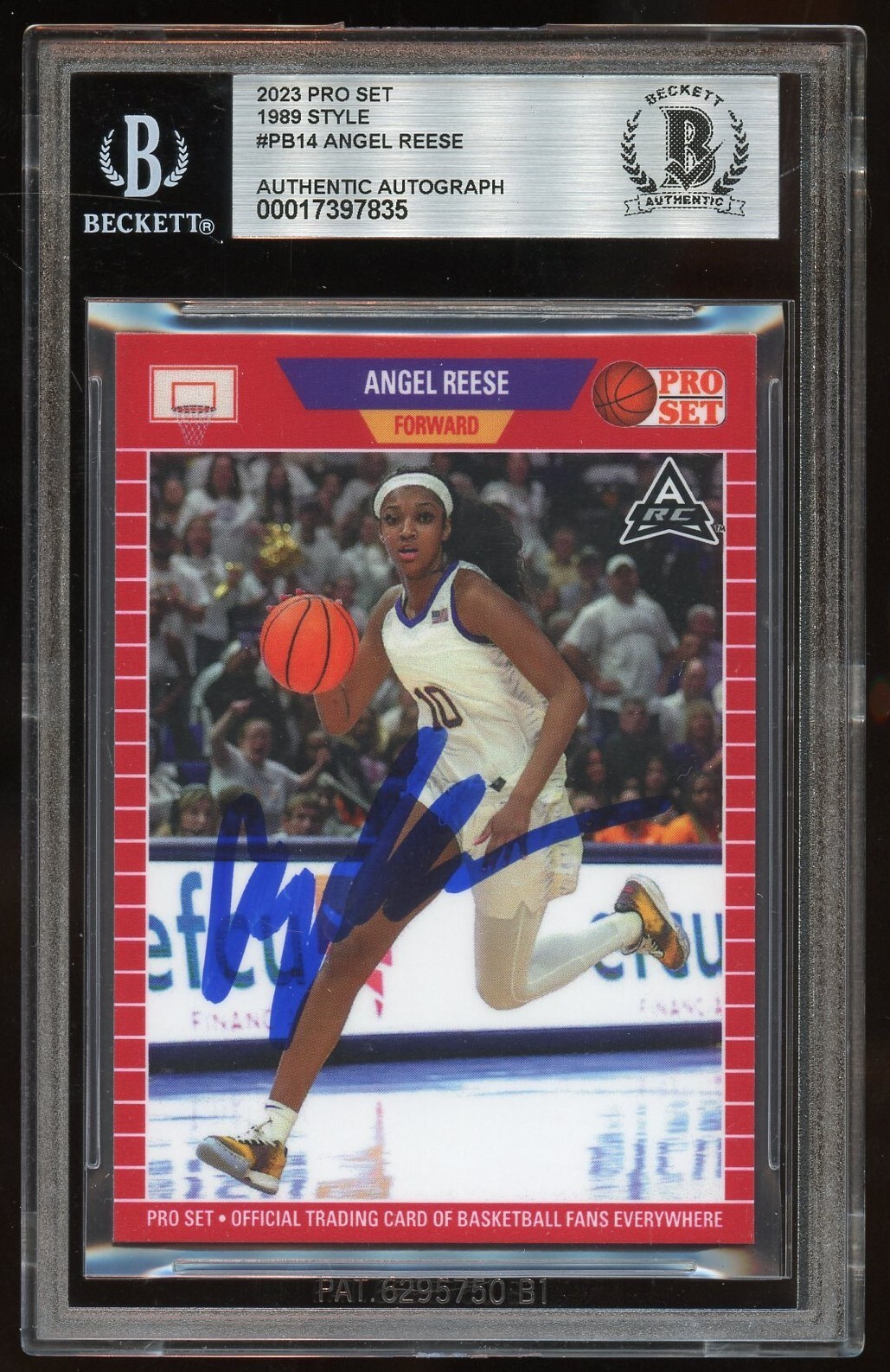 Angel Reese #PB14 signed autograph auto 2023 Pro Set 1989 Style Trading Card BAS Angel Reese #PB14 signed autograph auto 2023 Pro Set 1989 Style Trading Card BAS