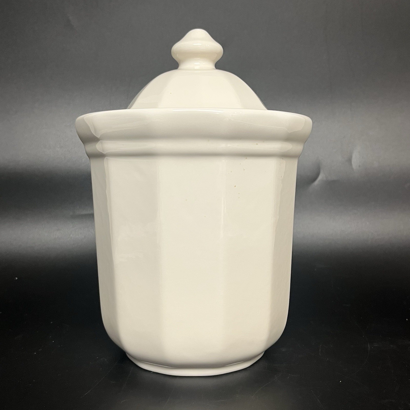 Vtg Small Pfaltzgraff Heritage White Canister With Lid USA 8” x 6”