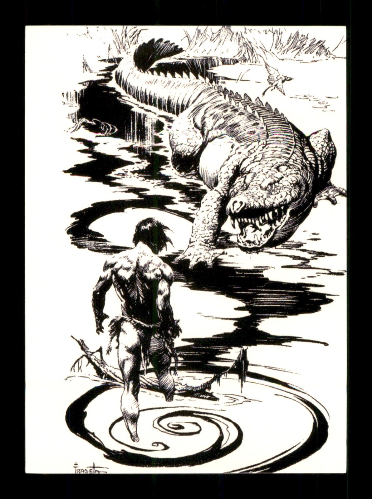 Tarzan Against the Giant Alligator 4 Frazetta II The Legend Continues Fantasy