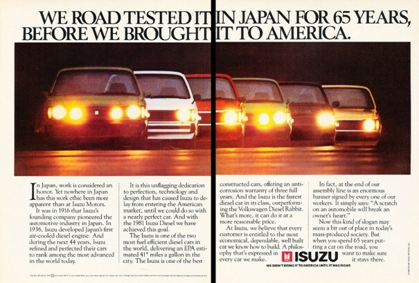 1981 Isuzu I-Mark Diesel 2-page Advertisement Print Art Car Ad K78 1981 Isuzu I-Mark Diesel 2-page Advertisement Print Art Car Ad K78
