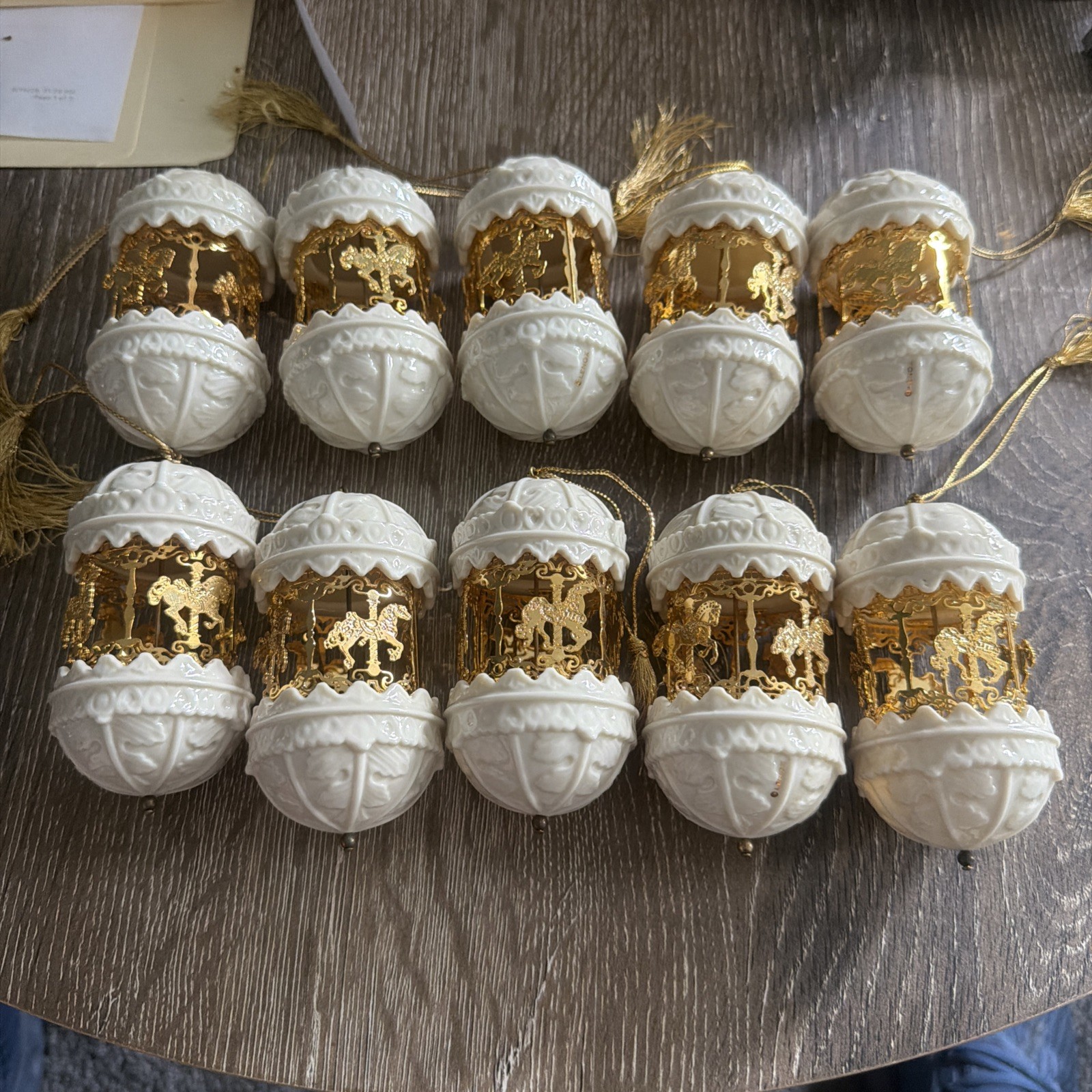 Lenox Laurels 1998 Celestial Carousel Birdcage Christmas Ornament Lot Of 10