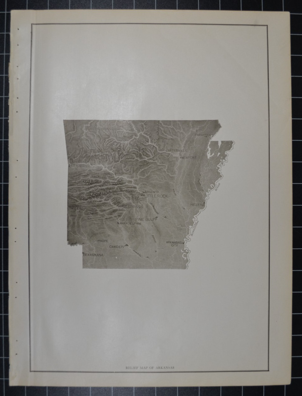 ARKANSAS - RELIEF MAP - B&W - 1912 - RAND-McNALLY NEW COMMERCIAL ATLAS ARKANSAS - RELIEF MAP - B&W - 1912 - RAND-McNALLY NEW COMMERCIAL ATLAS
