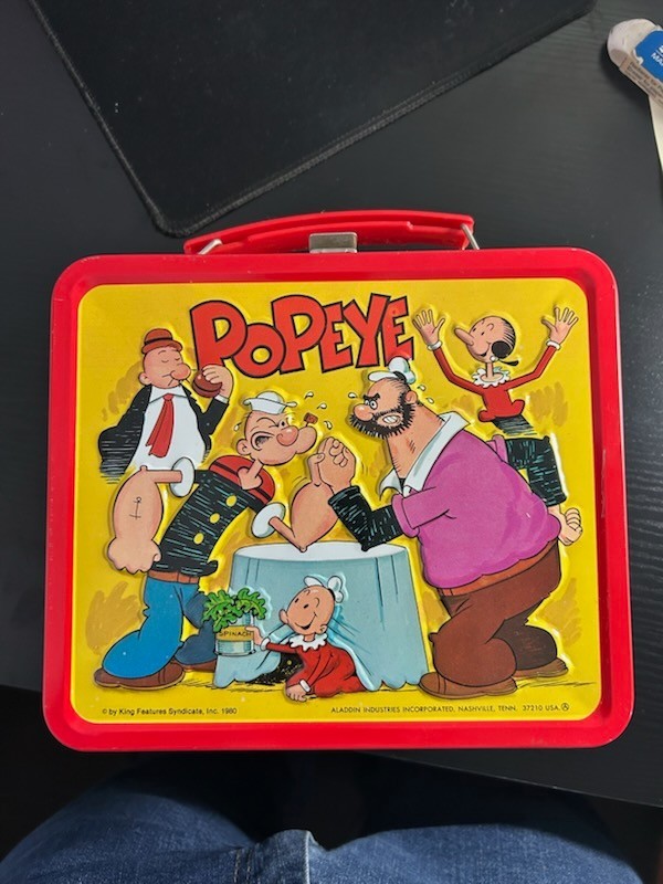 Vintage 1980 Popeye metal lunchbox With Thermos by Aladdin