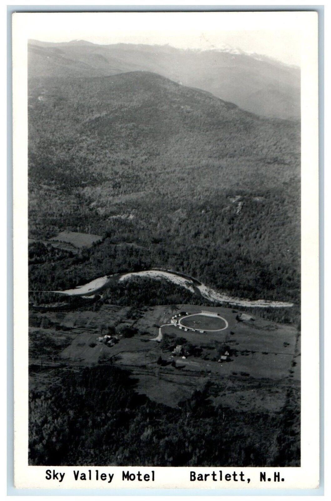c1950's Aerial View Of Sky Valley Motel Bartlett NH RPPC Photo Postcard c1950's Aerial View Of Sky Valley Motel Bartlett NH RPPC Photo Postcard