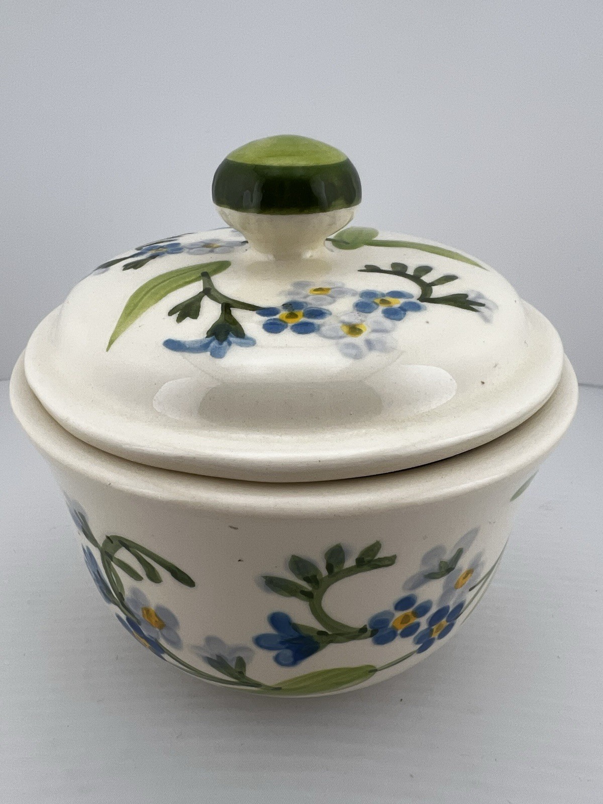Franciscan Forget Me Not Covered Sugar Bowl Lid Vintage USA Blue Floral