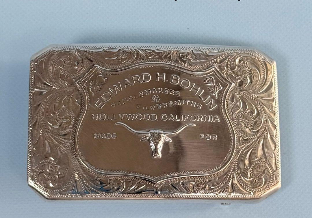 Edward H. Bohlin Sterling Silver 466 Seat Plate Trophy Belt Buckle