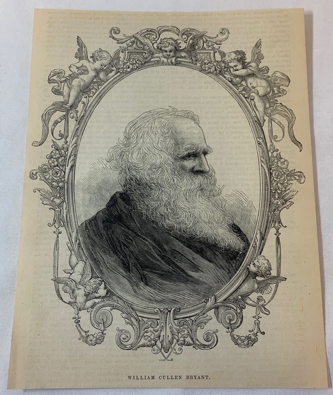 1876 magazine engraving ~ WILLIAM CULLEN BRYANT